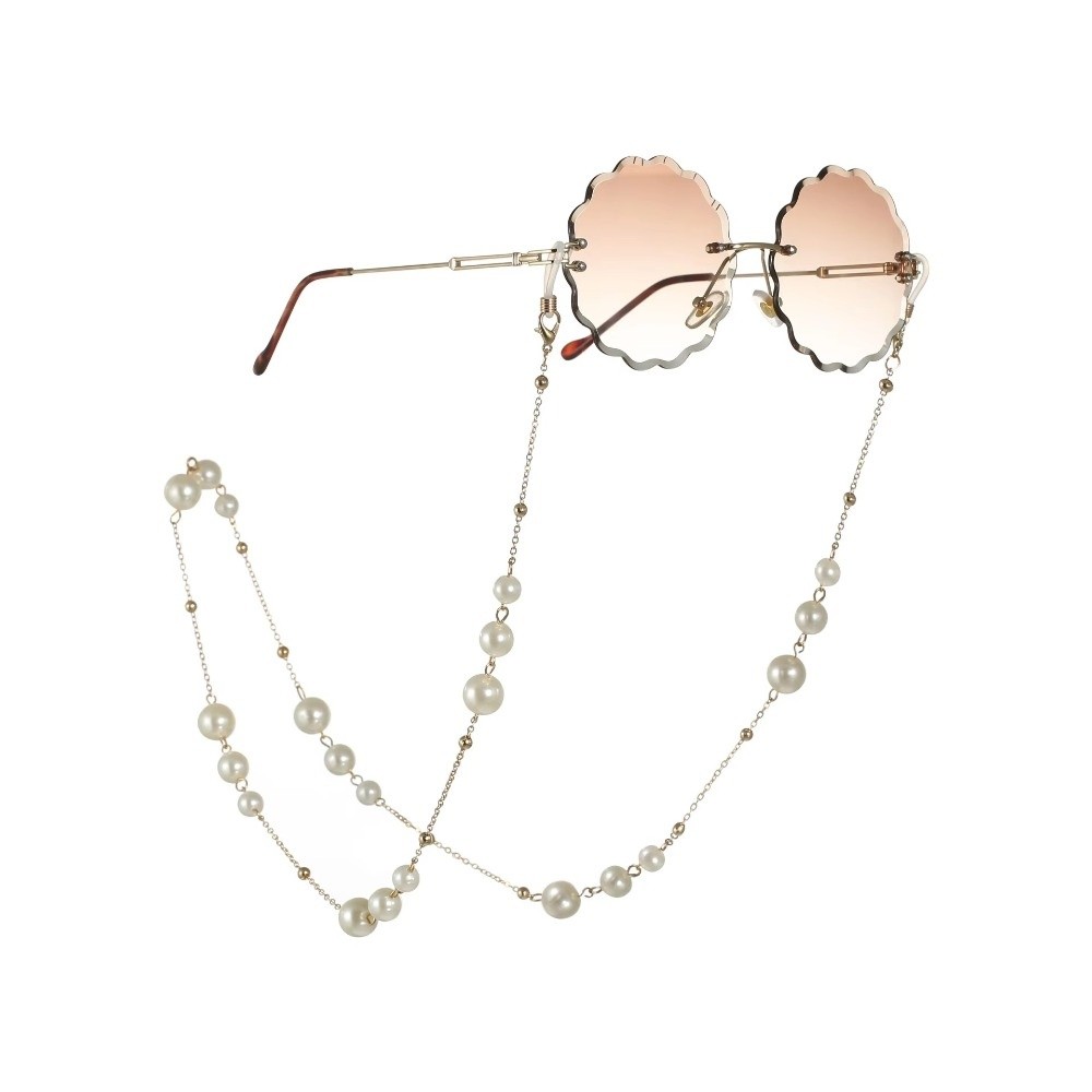 Mask Lanyard Adjustable - Trendy Pearl Beaded Sunglass Chain Hanging