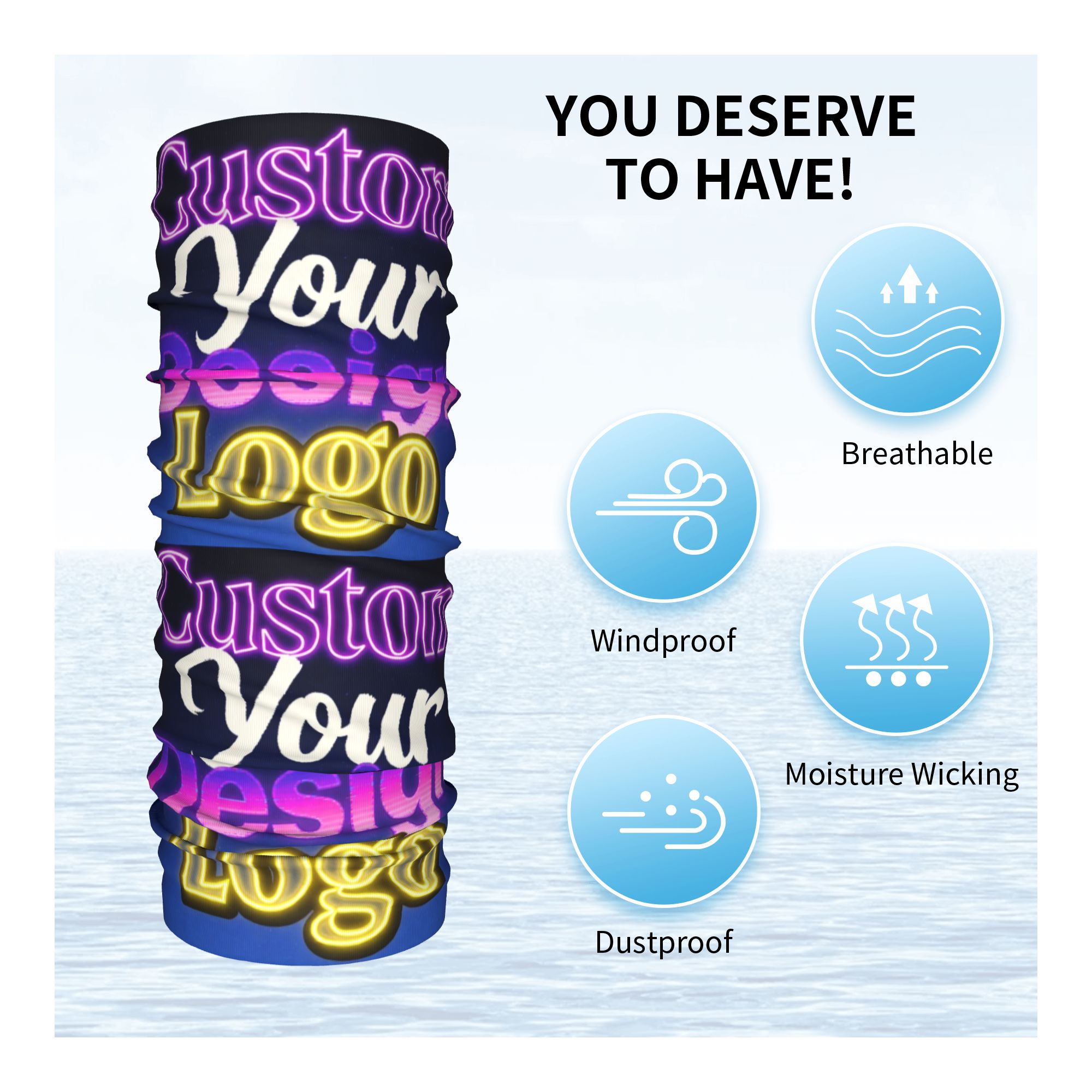 Custom Custom Your Design Logo - Neck Gaiter Face Cover 评论和价格