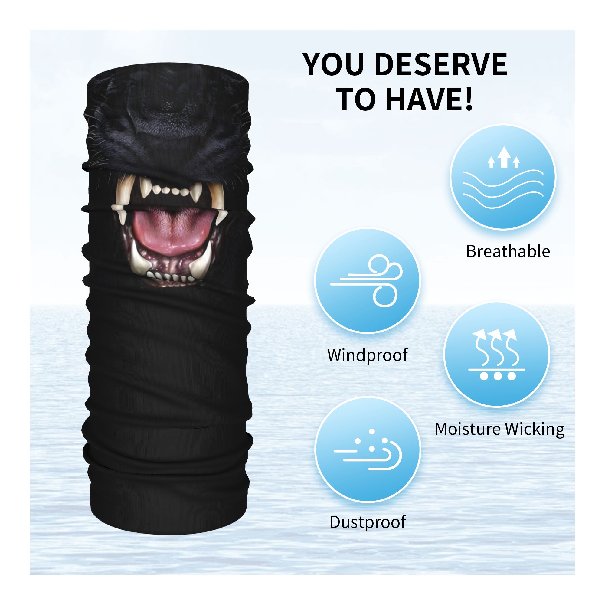 Custom Black Panther Animal He - Neck Gaiter Face Cover 评论和价格